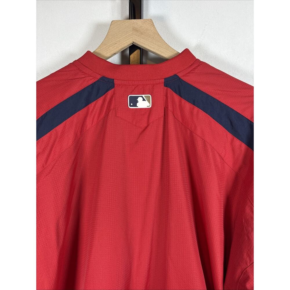 Washington Nationals Jacket Mens L 1/4 Zip Pullover Red Majestic Authentic MLB - Picture 7 of 14